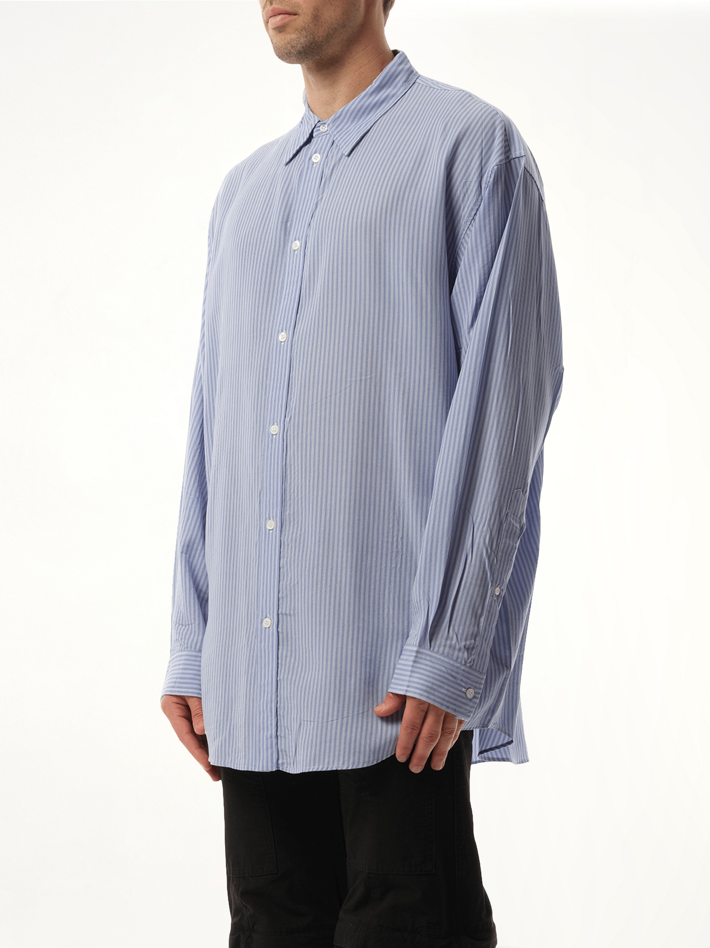Fluid Stripe Shirt in Blue/White