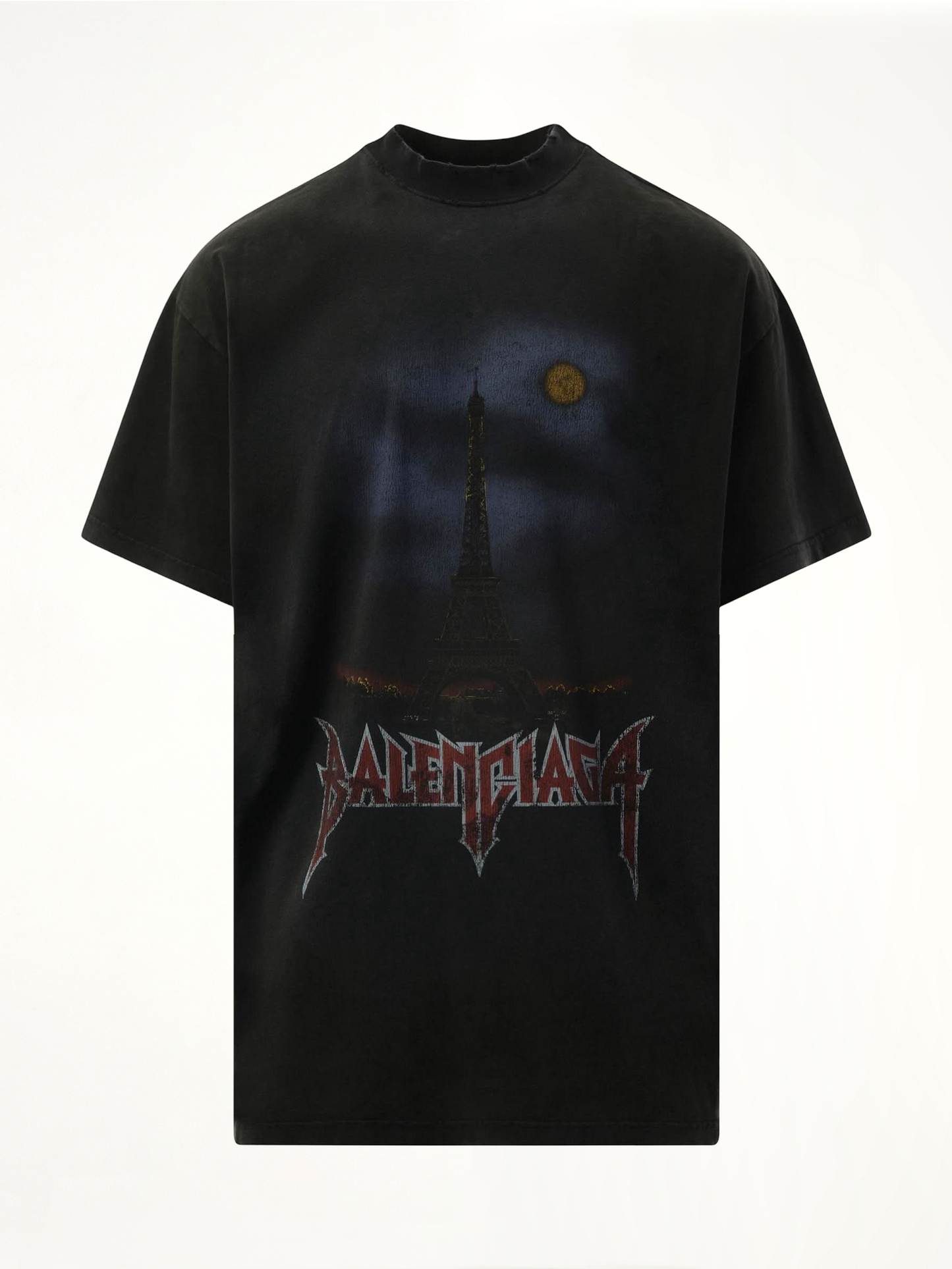 Double Front T-Shirt in Washed Black