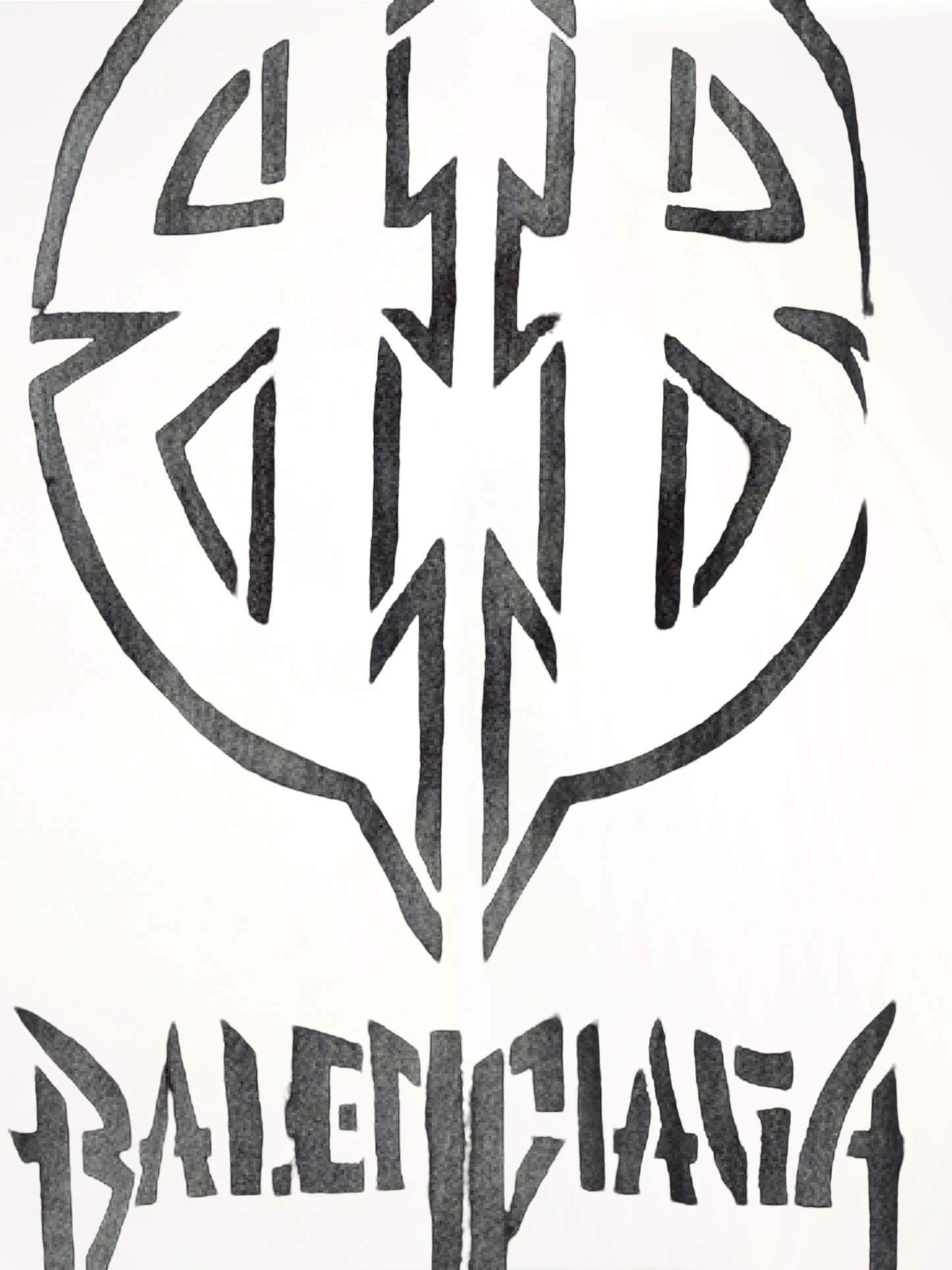 Metal BB Stencil Oversized T-Shirt in Black