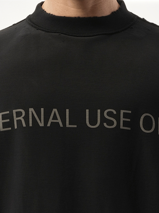 Internal Use Only Inside Out Oversized T-Shirt in Black