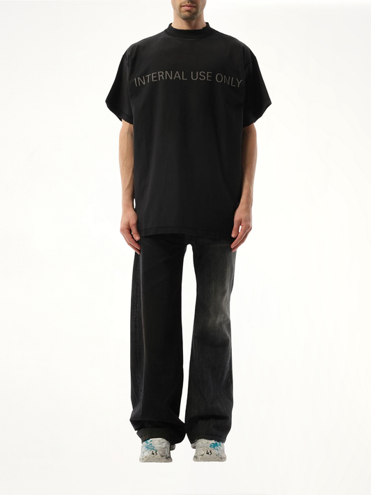 Internal Use Only Inside Out Oversized T-Shirt in Black