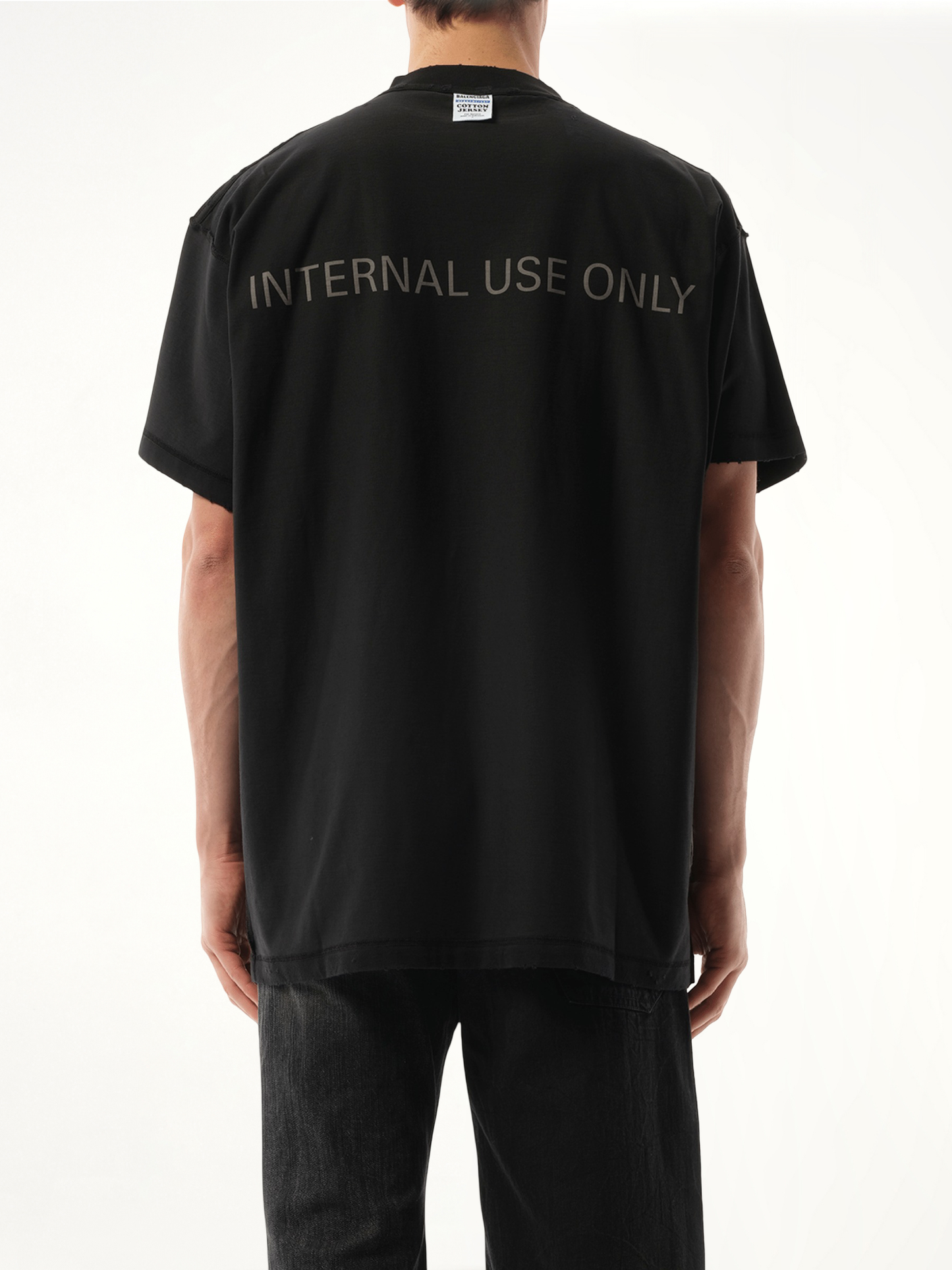 Internal Use Only Inside Out Oversized T-Shirt in Black
