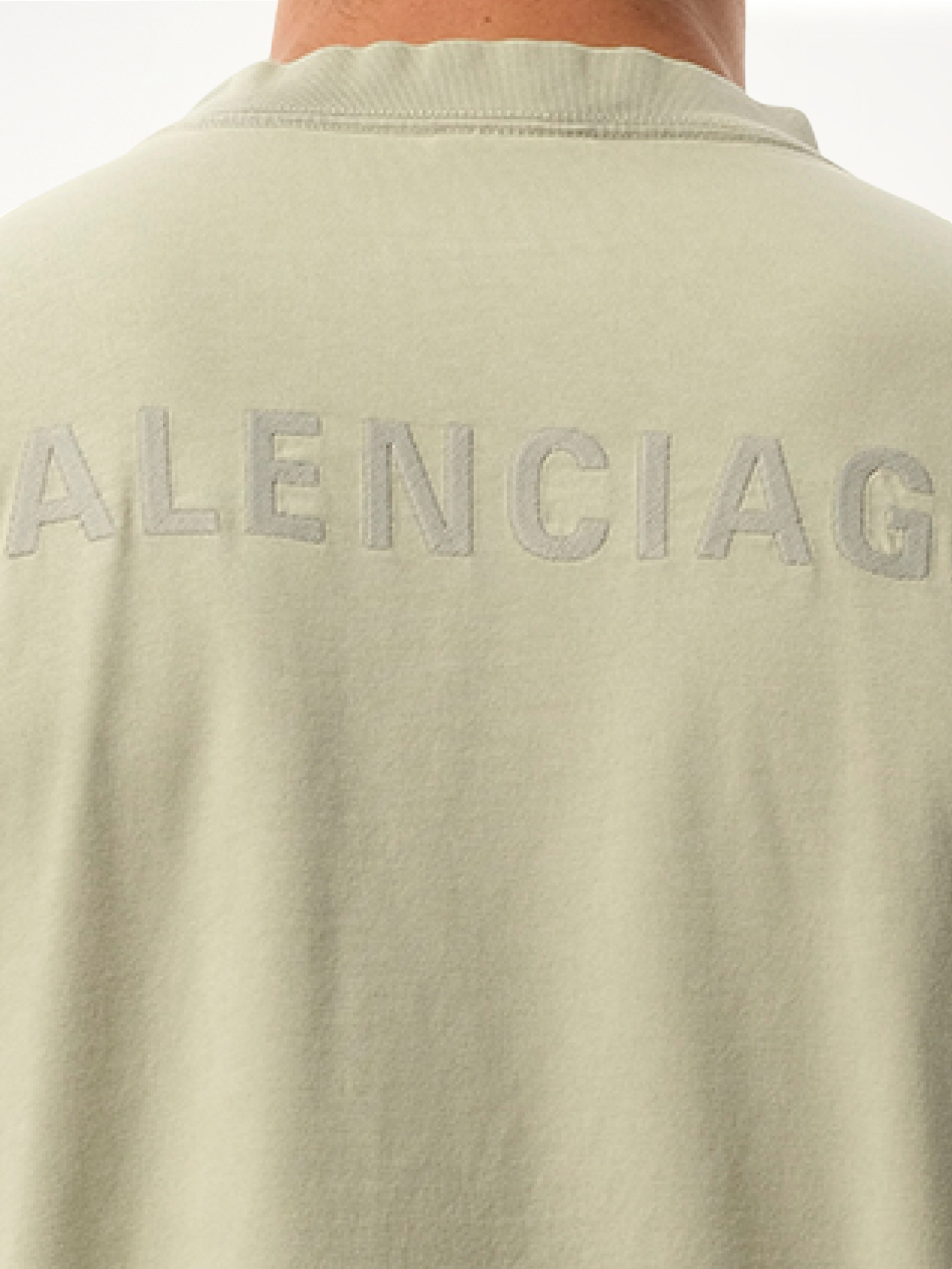 Back Embroidered Medium Fit T-Shirt in Cement Grey