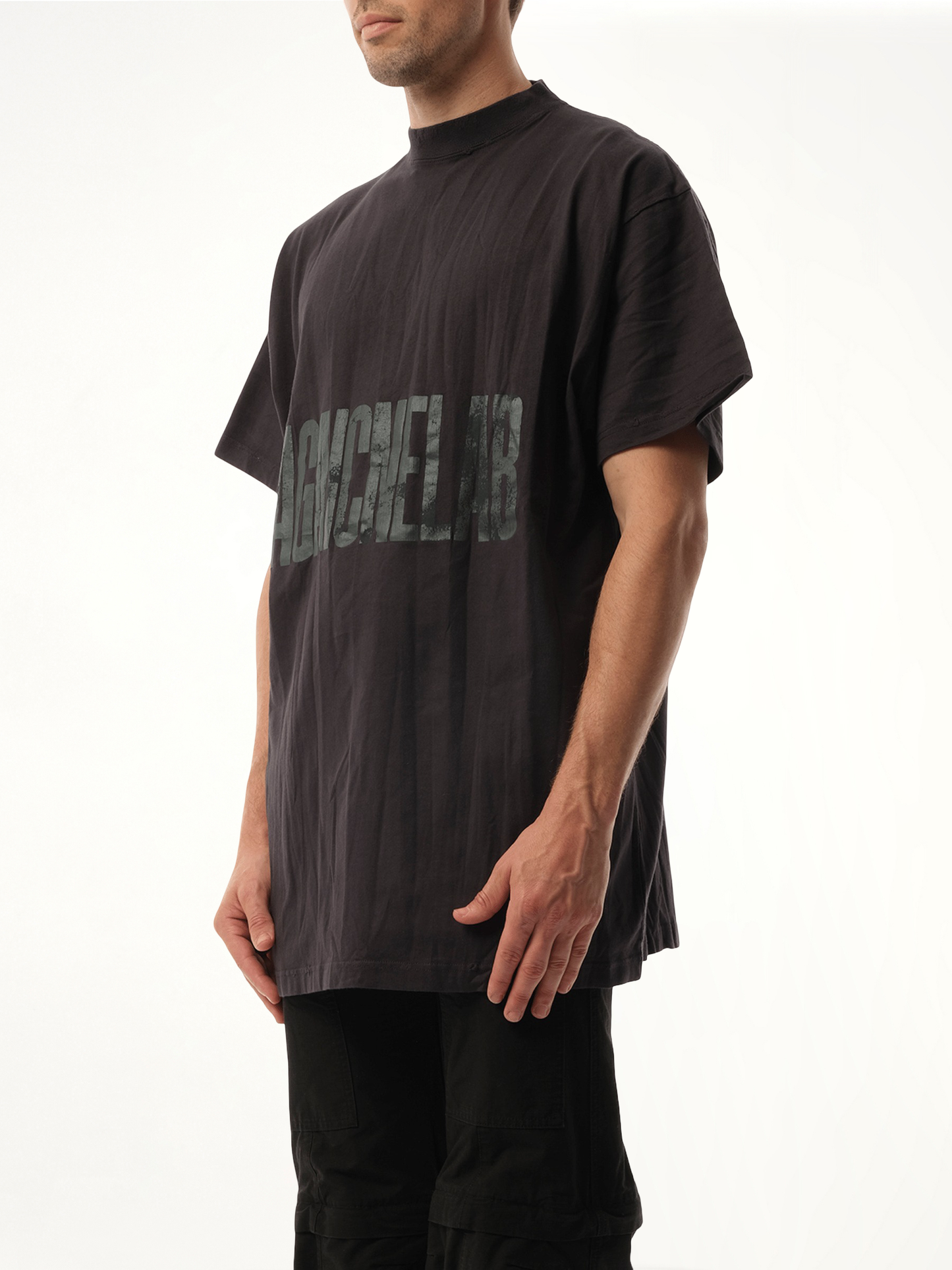 AGAICNELAB Oversized T-Shirt in Washed Black/Anthracite