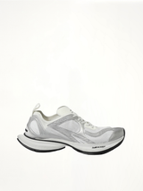 Circuit Sneaker in White/Silver Side View | BALENCIAGA