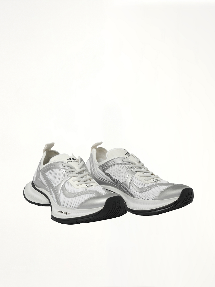 Circuit Sneaker in White/Silver Front View | BALENCIAGA