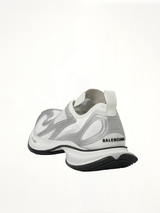 Circuit Sneaker in White/Silver Back View | BALENCIAGA