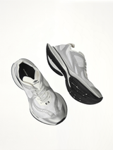Circuit Sneaker in White/Silver Top View | BALENCIAGA