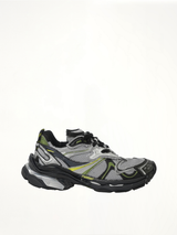 Runner 2 Sneaker in Grey/Khaki/Yellow Side View | BALENCIAGA