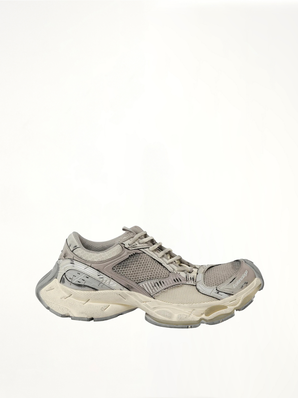 Stapler Sneaker in Beige/Grey Side View | BALENCIAGA