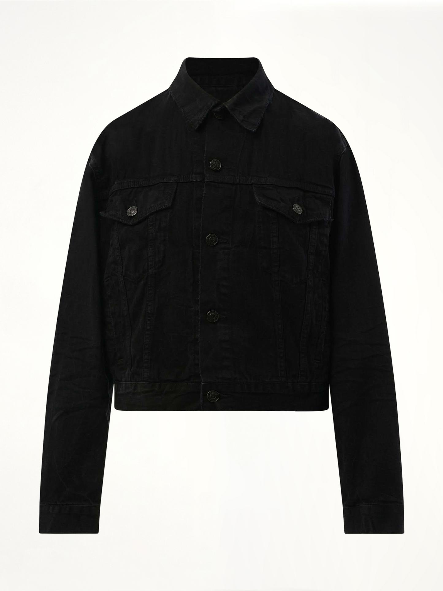 Small Fit Logo Denim Jacket in Black