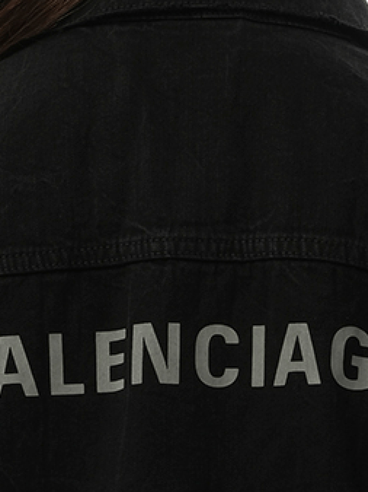 Small Fit Logo Denim Jacket in Black