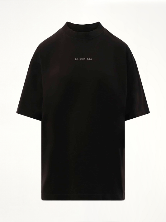 Back Strass Medium Fit T-Shirt in Faded Black