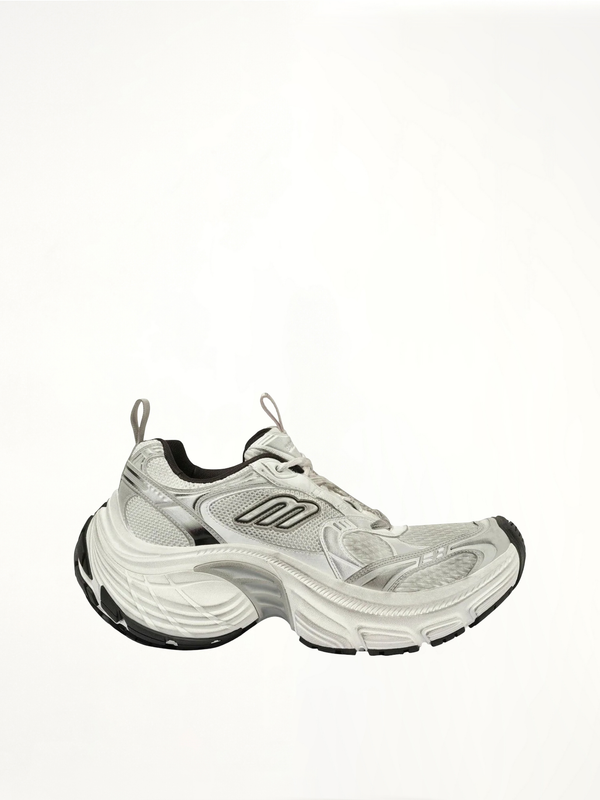10XL Sneaker in White/Black/Grey Side View | BALENCIAGA
