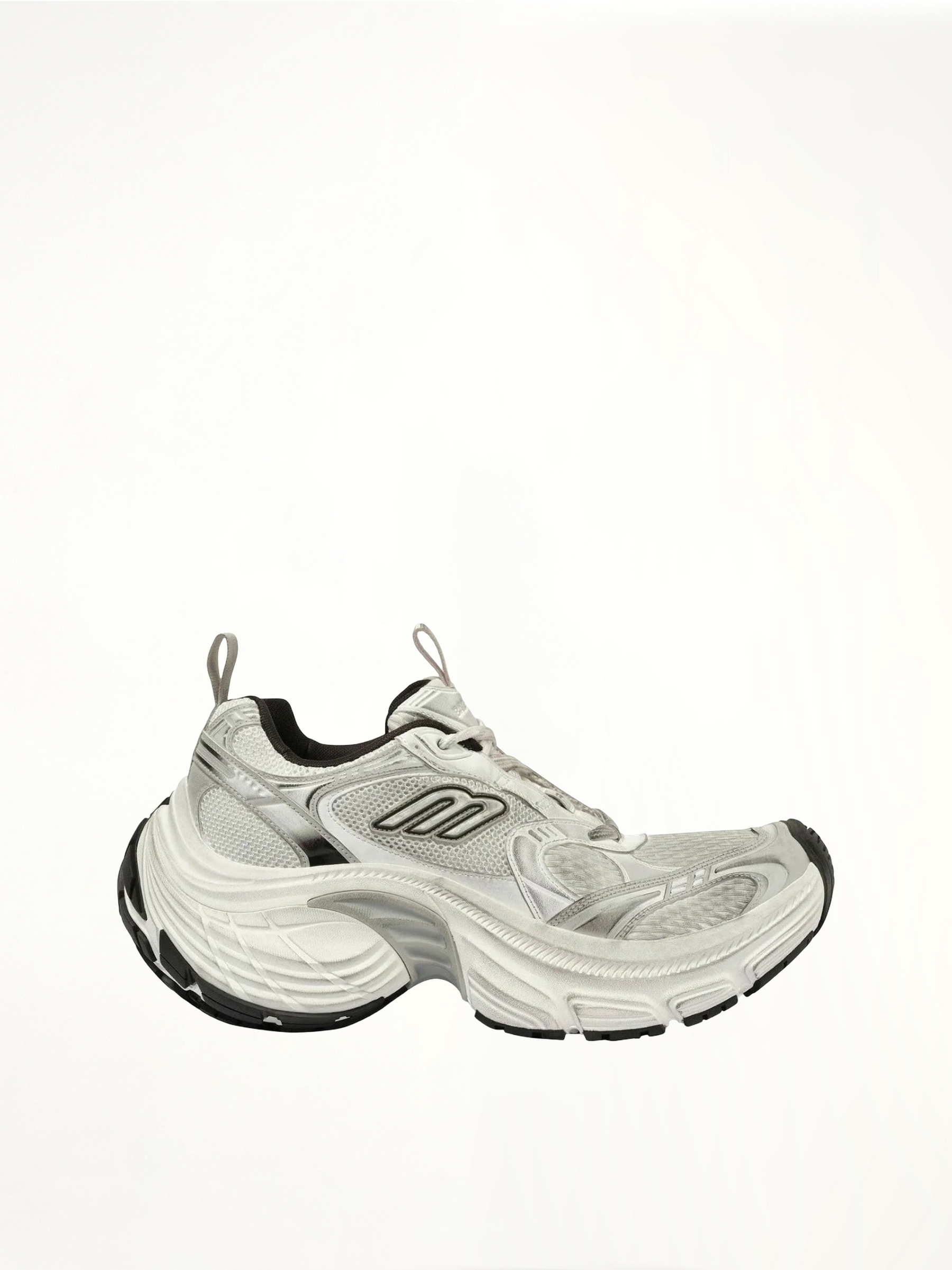 10XL Sneaker in White/Black/Grey Side View | BALENCIAGA