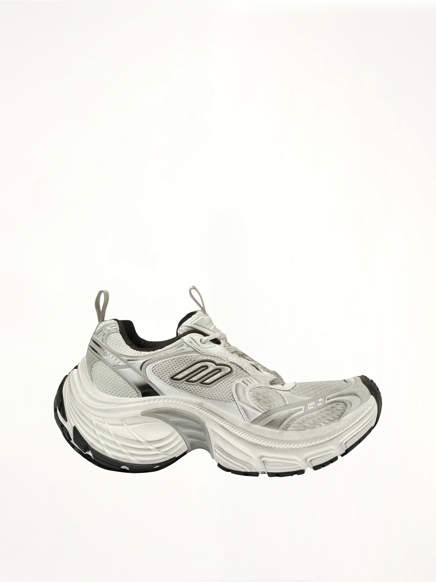 10XL Sneaker in White/Black/Grey Side View | BALENCIAGA