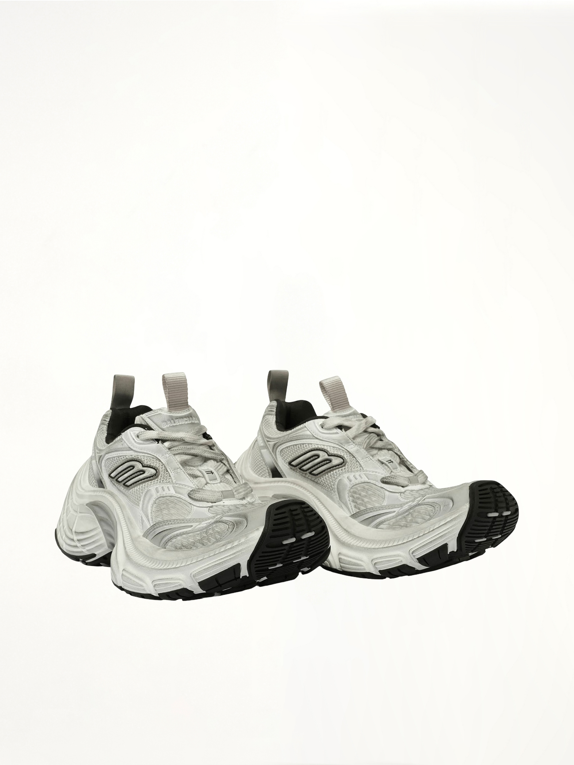 10XL Sneaker in White/Black/Grey Front View | BALENCIAGA