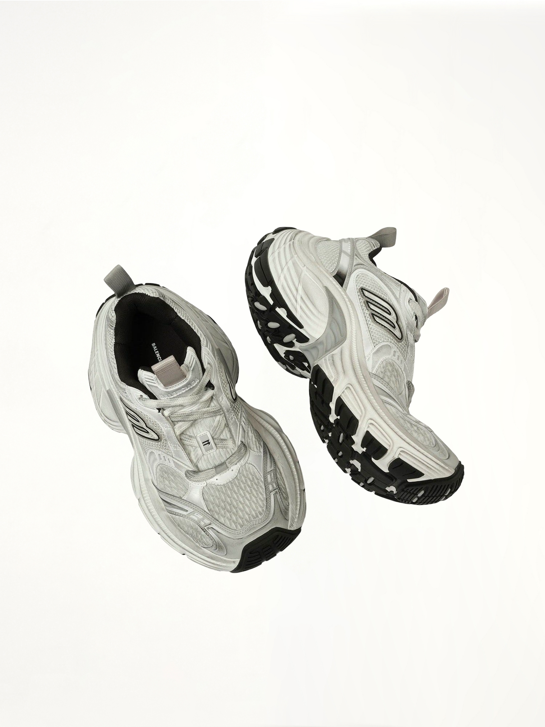 10XL Sneaker in White/Black/Grey Top View | BALENCIAGA