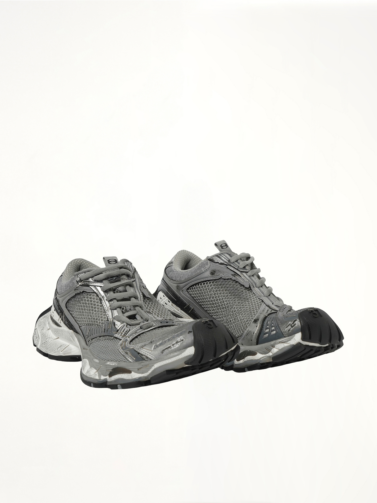 Stapler Sneaker in Grey/Silver/Black/White