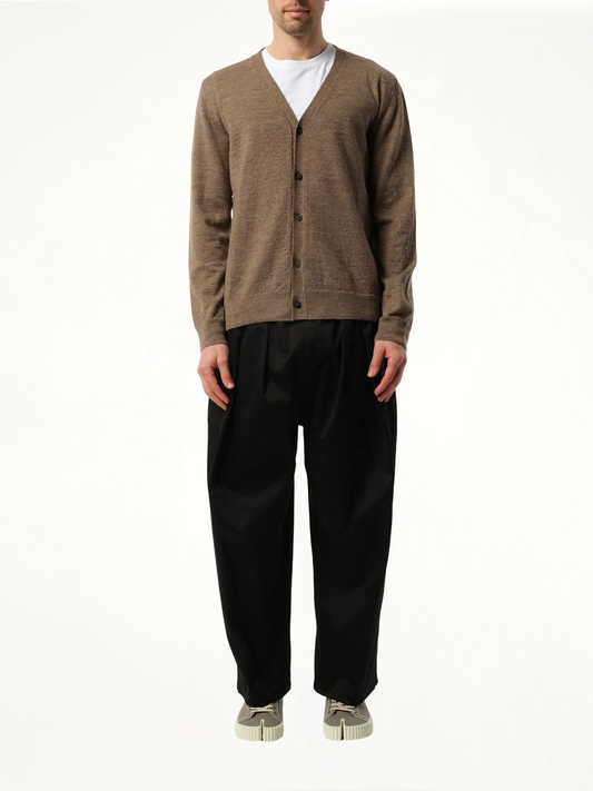 Elbow Patch Knit Cardigan in Walnut