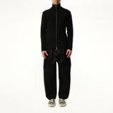 English Rib Zip Cardigan in Black