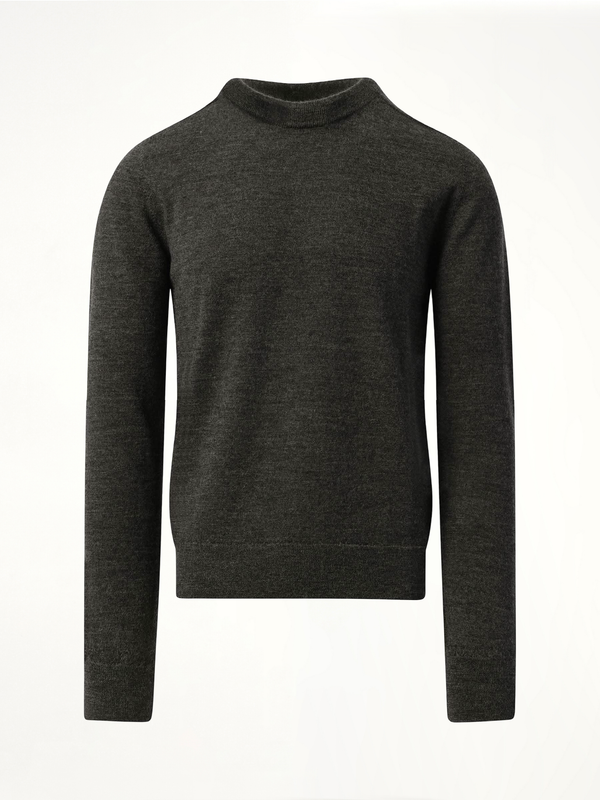 Elbow Patch Knit Sweater in Charcoal