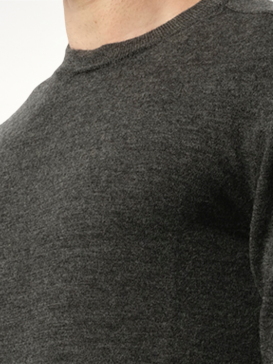 Elbow Patch Knit Sweater in Charcoal