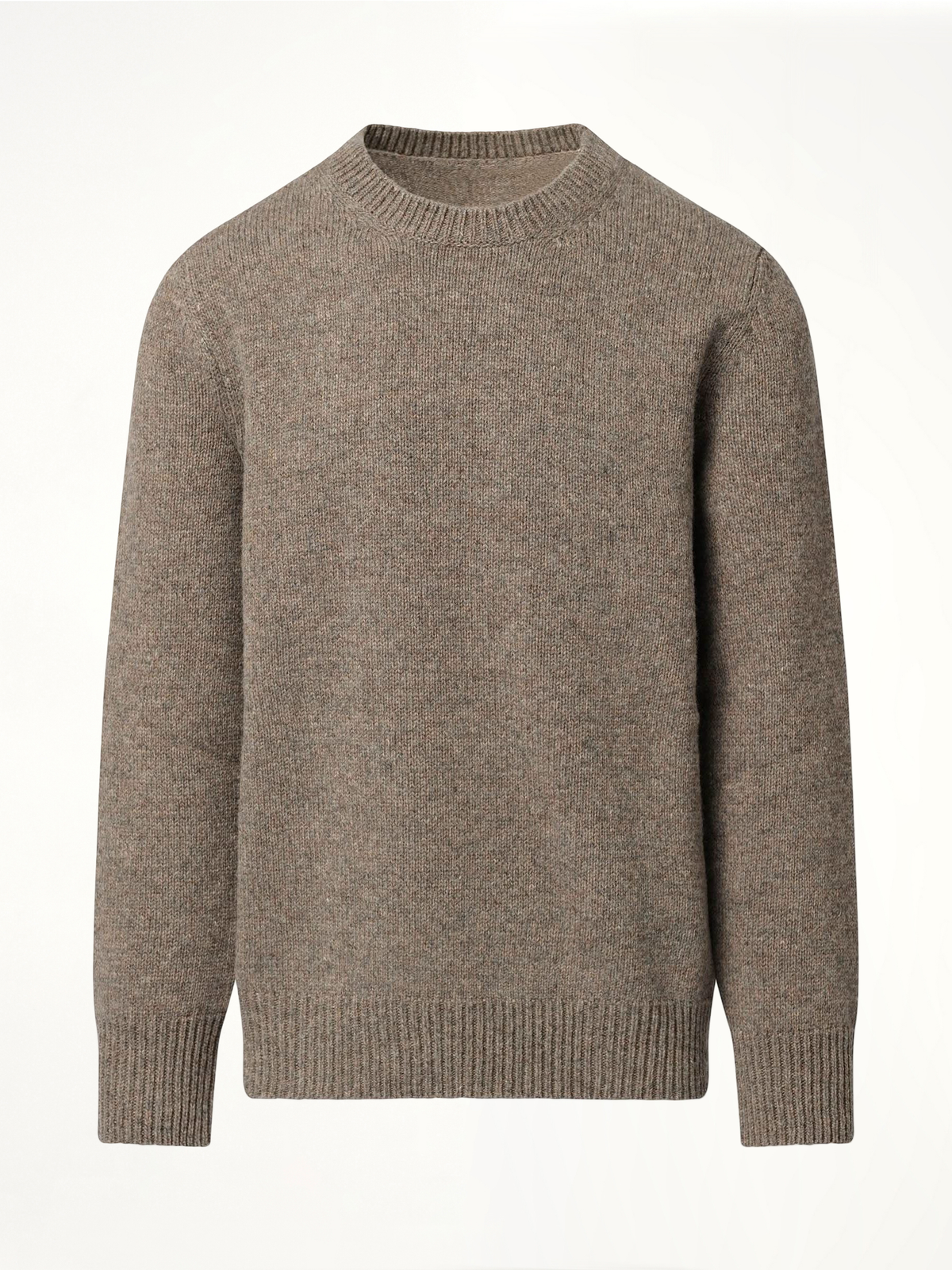 Wool Knit Sweater in Grey/Brown