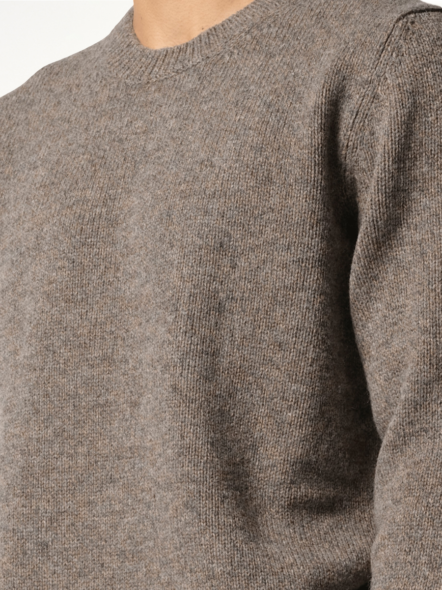 Wool Knit Sweater in Grey/Brown
