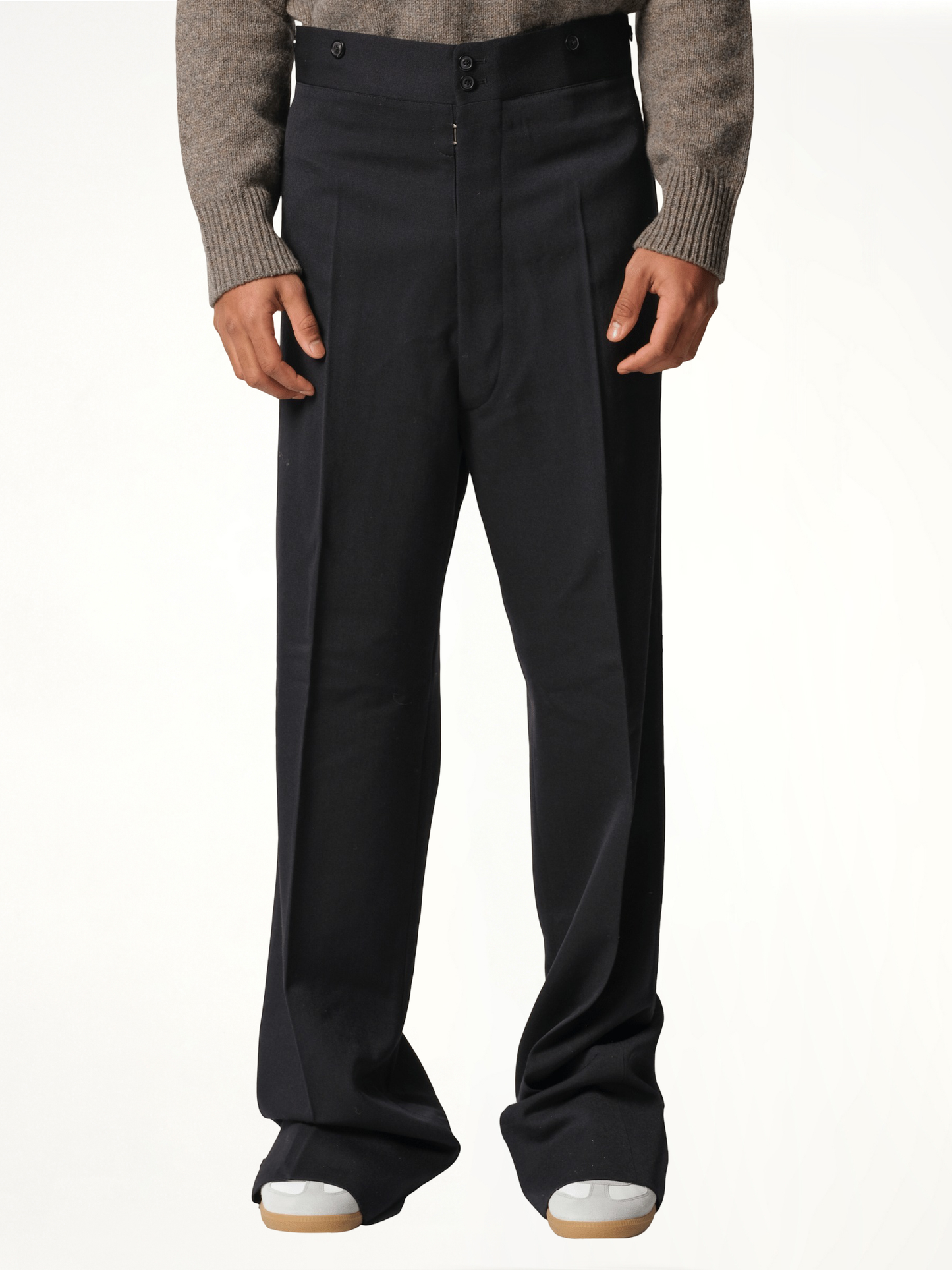 Wool Barathea Pants in Black