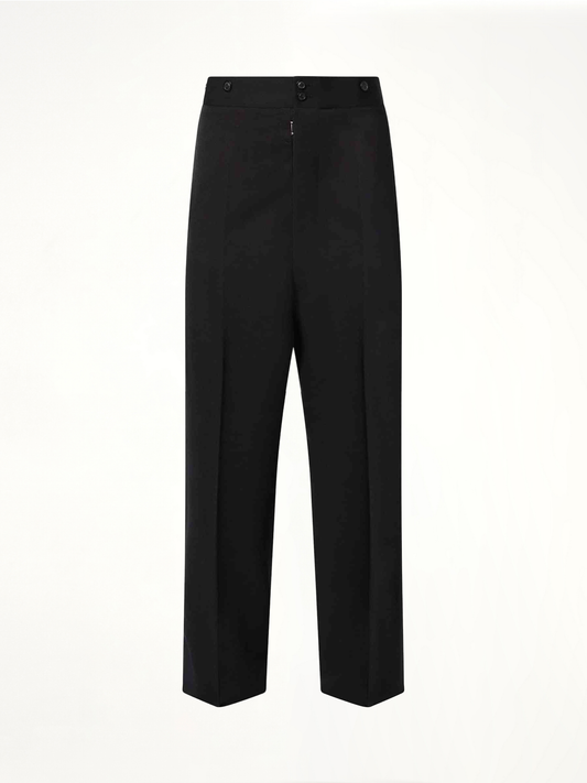 Wool Barathea Pants in Black