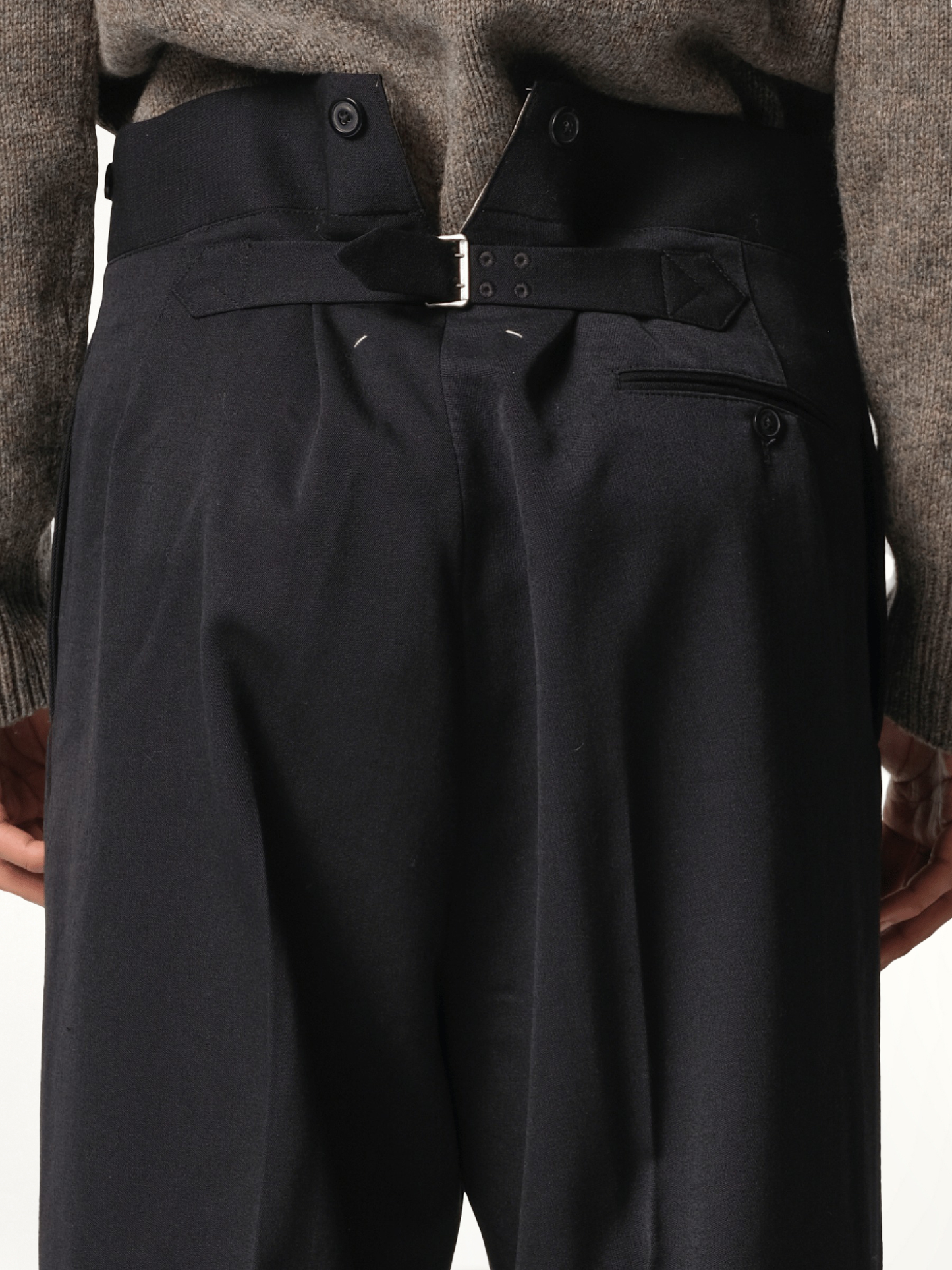 Wool Barathea Pants in Black