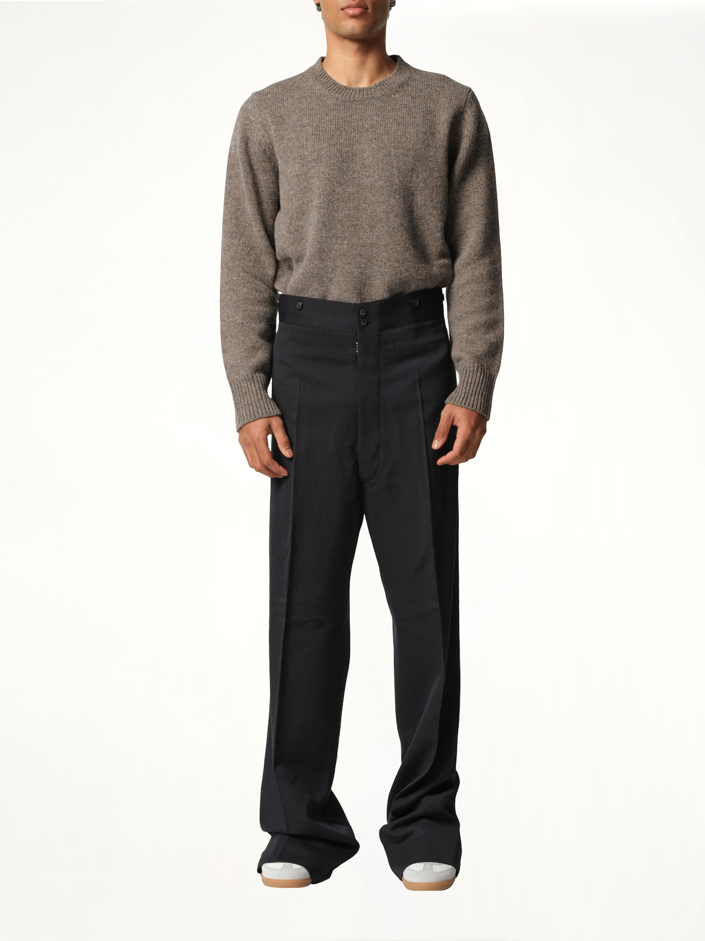 Wool Barathea Pants in Black