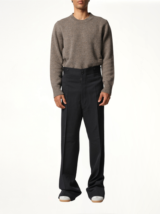 Wool Barathea Pants in Black