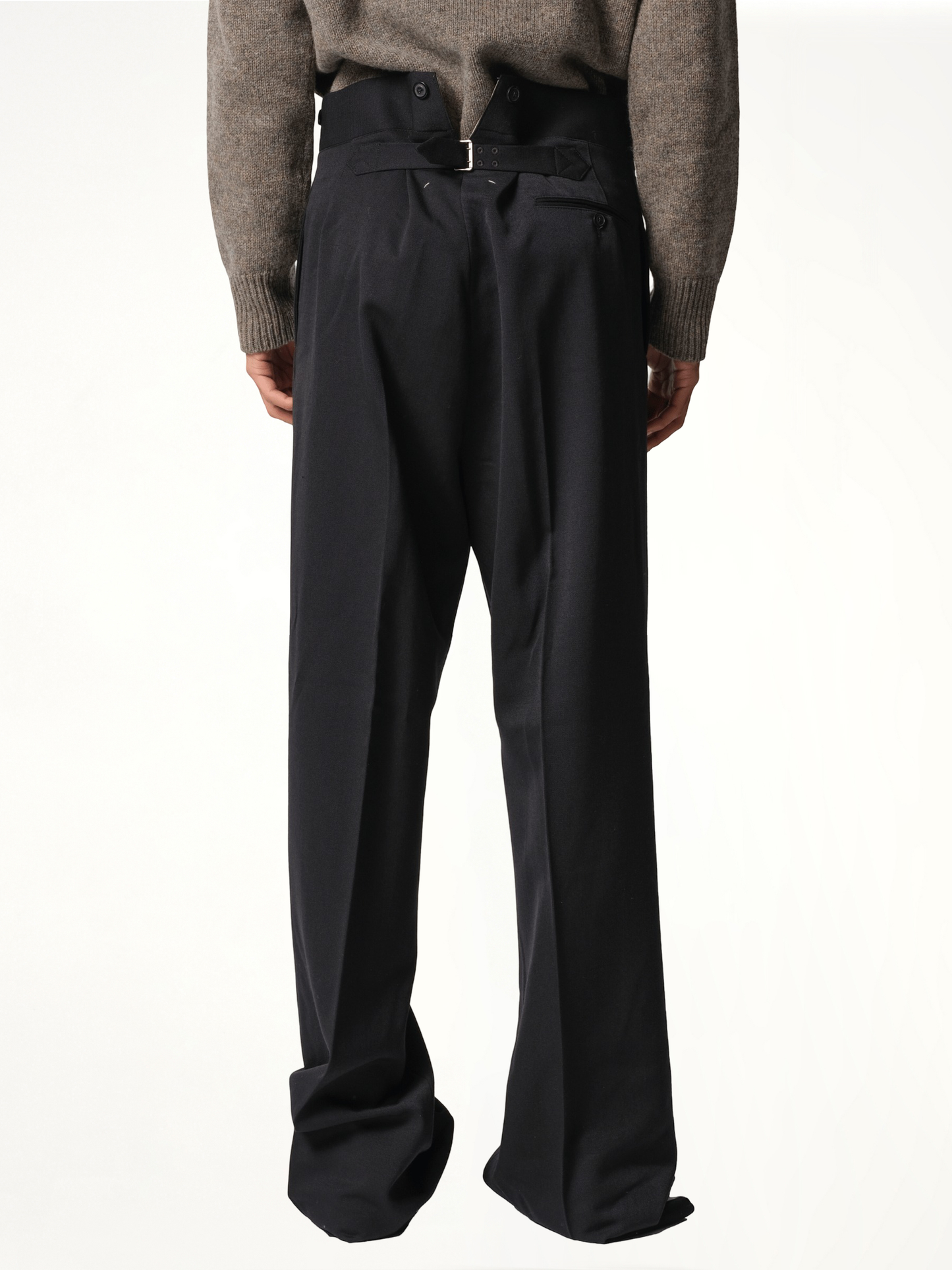 Wool Barathea Pants in Black