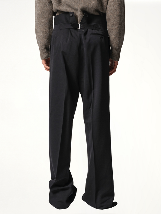 Wool Barathea Pants in Black
