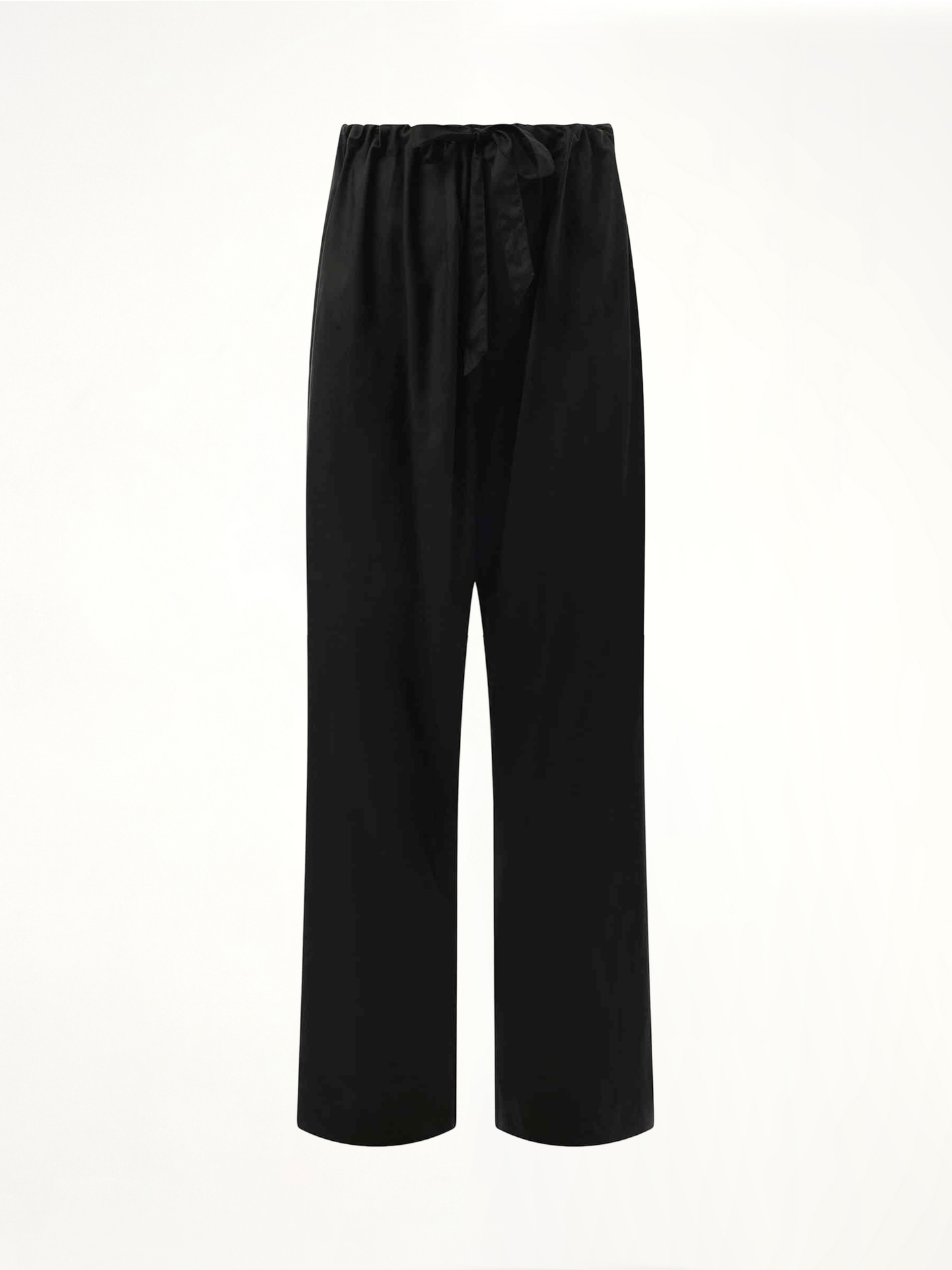 Silk Popeline Pants in Black