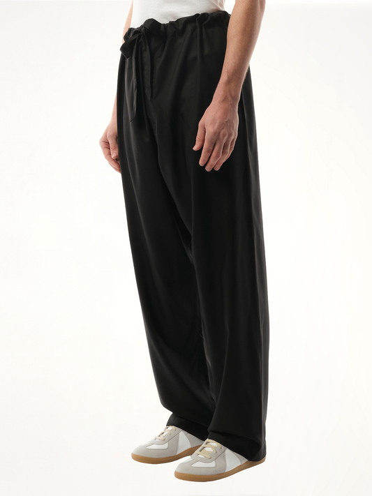 Silk Popeline Pants in Black