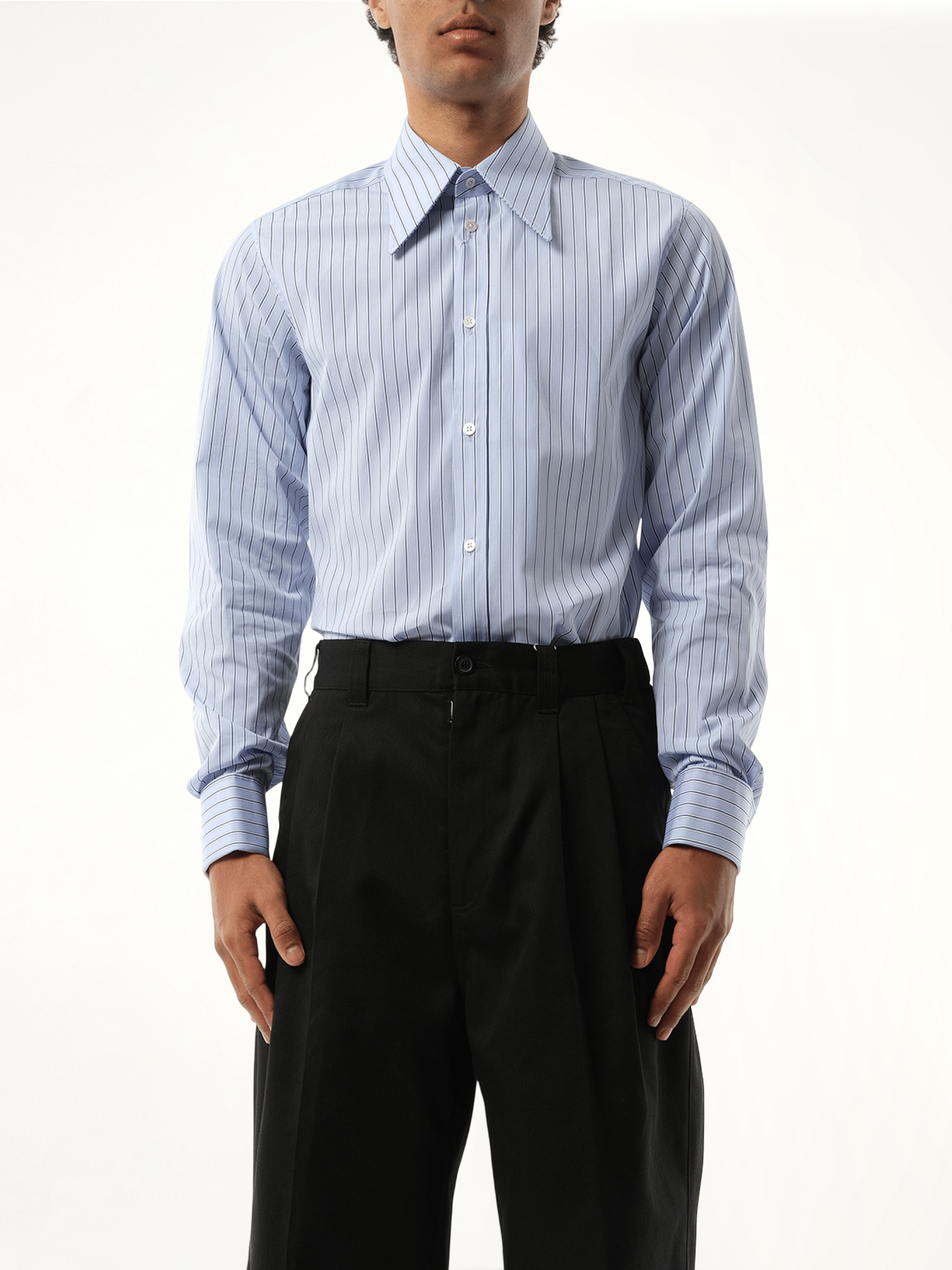 Classic Stripe Shirt in Light Blue