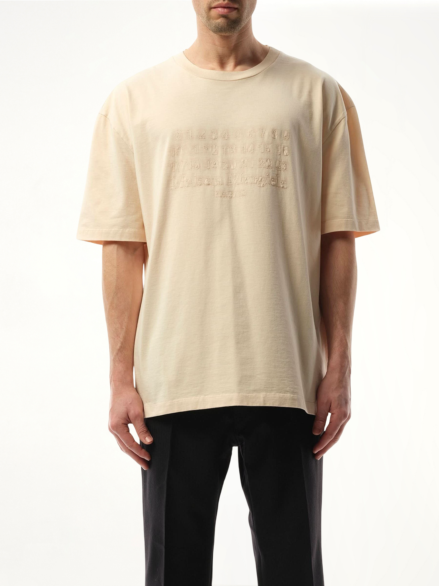 Memory of Logo Heavy T-Shirt in Beige