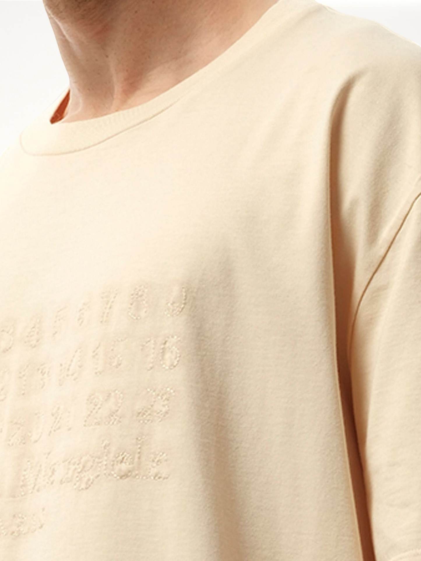 Memory of Logo Heavy T-Shirt in Beige