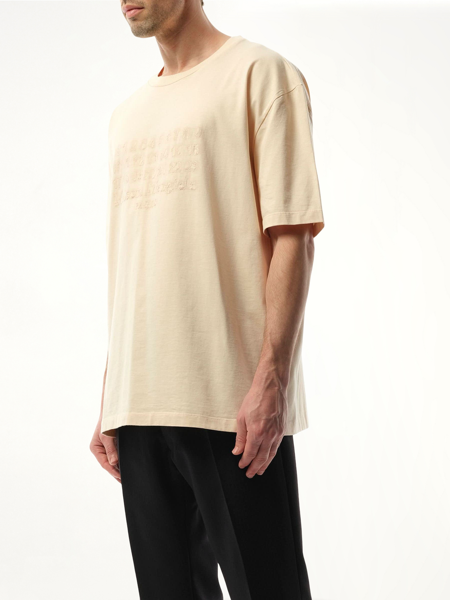 Memory of Logo Heavy T-Shirt in Beige