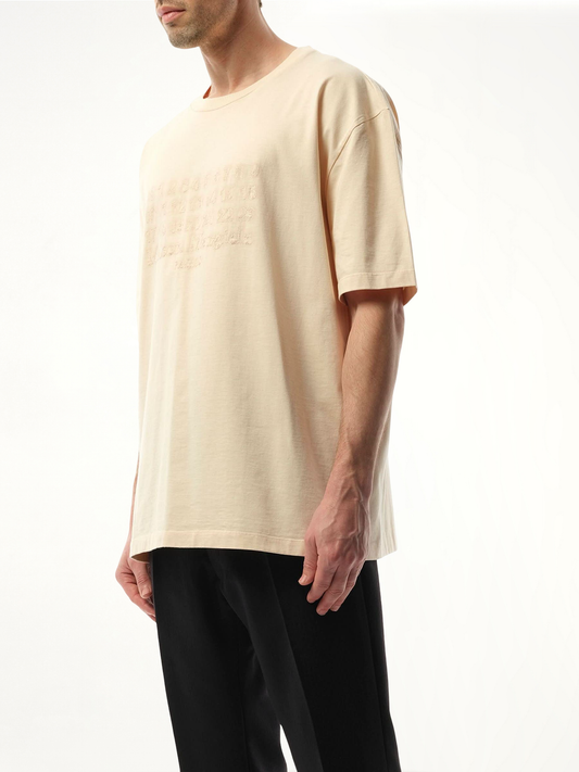 Memory of Logo Heavy T-Shirt in Beige