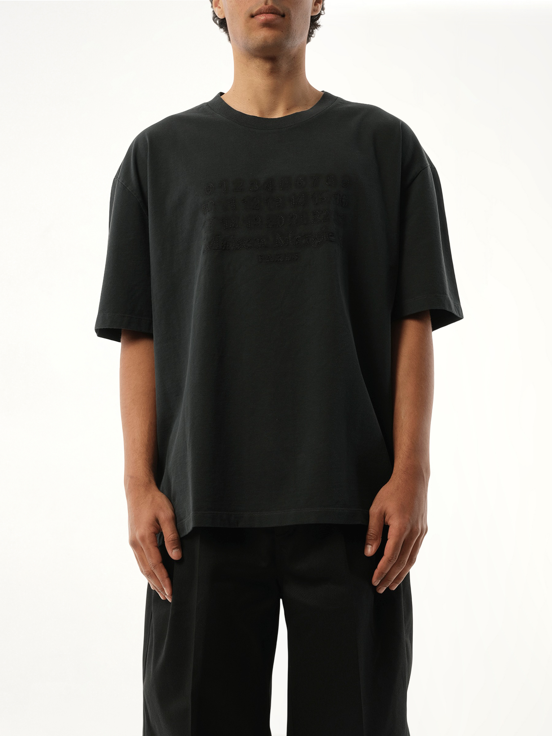 Memory of Logo Heavy T-Shirt in Washed Black