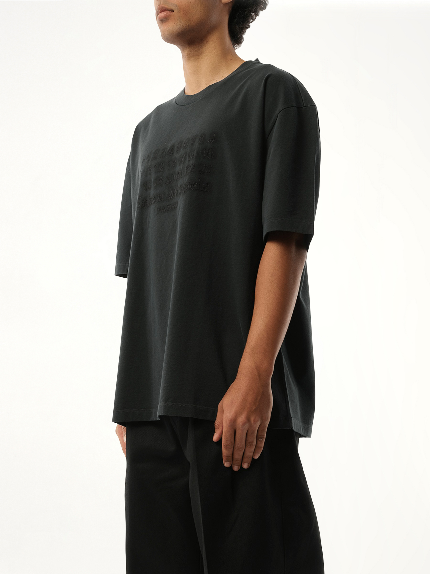 Memory of Logo Heavy T-Shirt in Washed Black