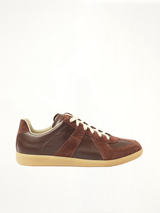 Replica Leather Sneaker in Chic Brown Side View | MAISON MARGIELA