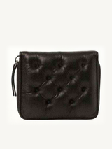 Wallet Compact Zip Around Wallet in Black