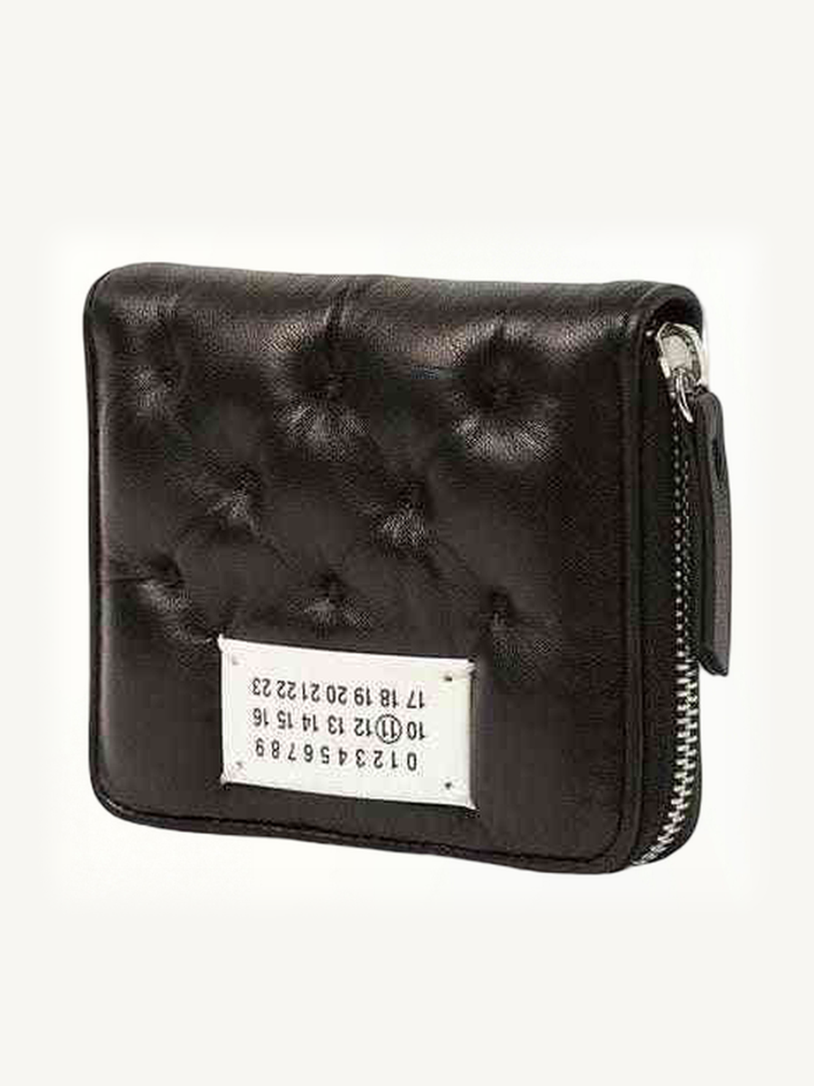 Wallet Compact Zip Around Wallet in Black