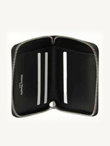 Wallet Compact Zip Around Wallet in Black