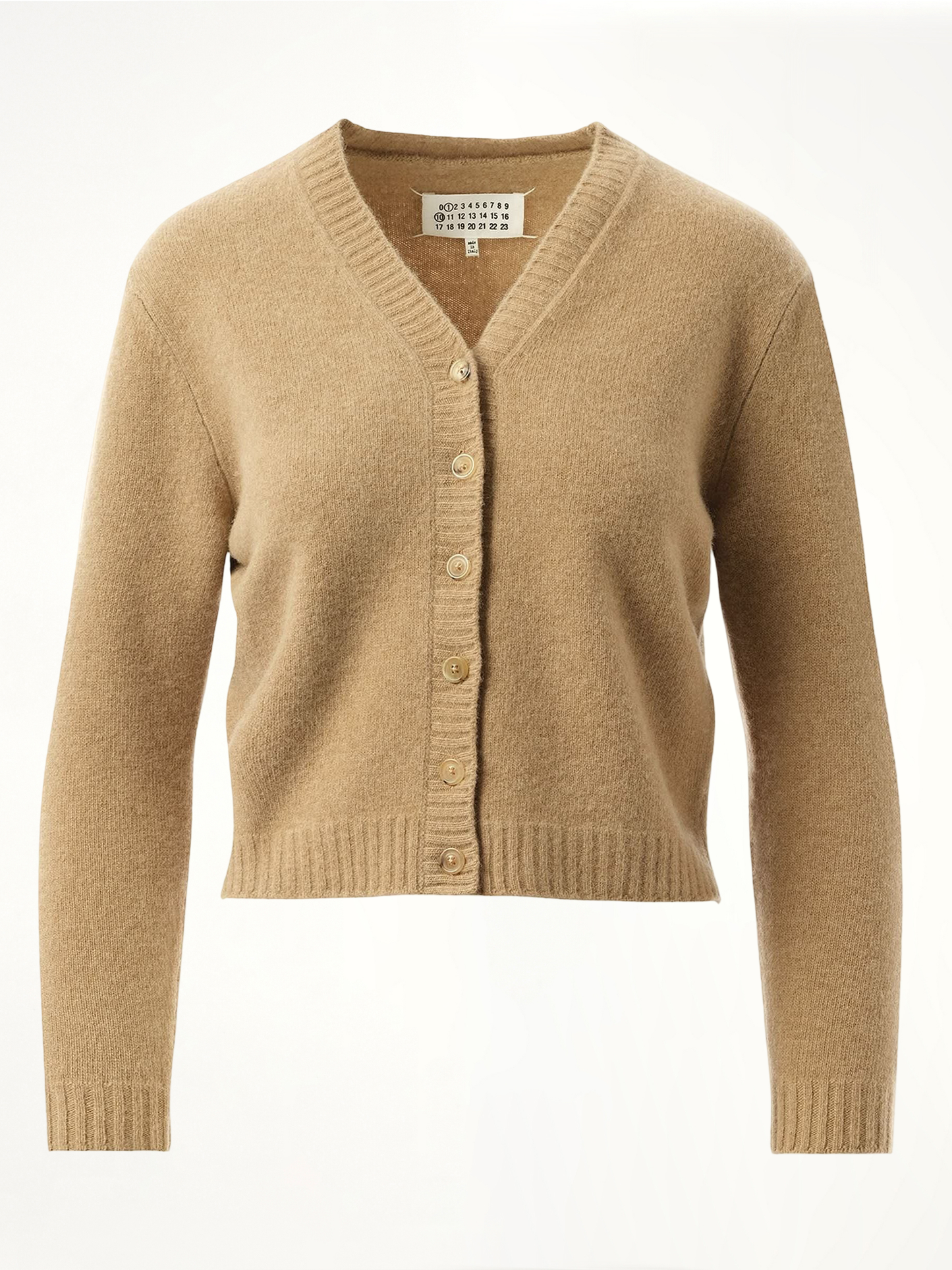 Lambswool Knit Cardigan in Beige